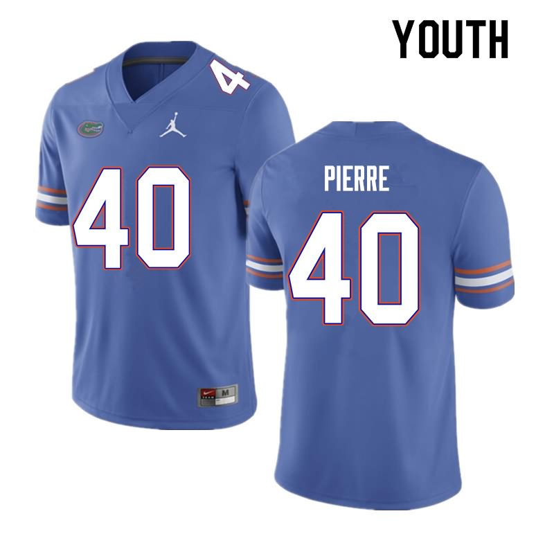 NCAA Florida Gators Jesiah Pierre Youth #40 Nike Blue Stitched Authentic College Football Jersey TYP7864UL